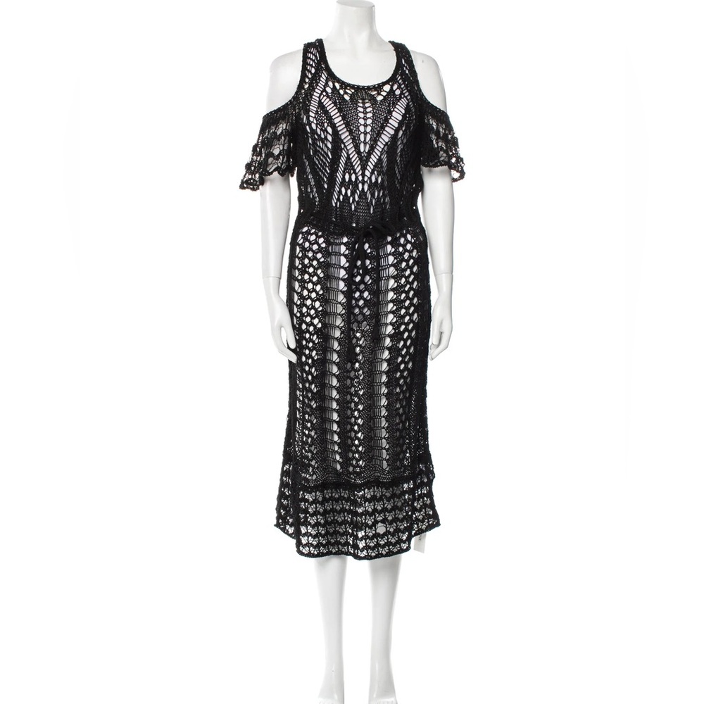 See By Chloe Black Crochet Midi Dress coverup medium